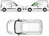 Vauxhall Combo 2012/-Side Window Replacement-Side Window-Passenger Left Front Door Glass-Green (Standard Spec)-VehicleGlaze
