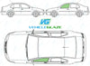 Volkswagen Bora 1999-2005-Side Window Replacement-Side Window-Passenger Left Front Door Glass-Green (Standard Spec)-VehicleGlaze