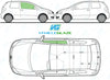 Volkswagen Fox 2006-2012-Side Window Replacement-Side Window-Driver Right Front Door Glass-Green (Standard Spec)-VehicleGlaze