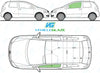 Volkswagen Fox 2006-2012-Side Window Replacement-Side Window-Passenger Left Front Door Glass-Green (Standard Spec)-VehicleGlaze