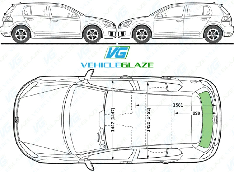 Volkswagen Golf (5 Door) 2009-2013 Windscreen Replacement - VehicleGlaze