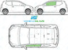Volkswagen Up (3 Door) 2012/-Side Window Replacement-Side Window-Passenger Left Front Door Glass-Green (Standard Spec)-VehicleGlaze